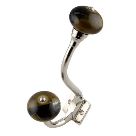 Marble Round Ceramic Silver Iron Hooks